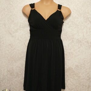 White House Black Market Elegant Black Midi Dress